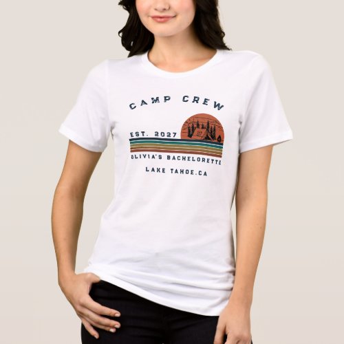 Personalized Camping Weekend Bachelorette Party Tri-Blend Shirt