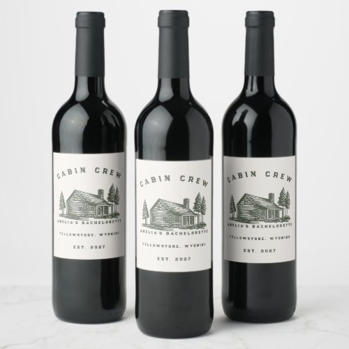Personalized Camping Weekend Bachelorette Party Wine Label