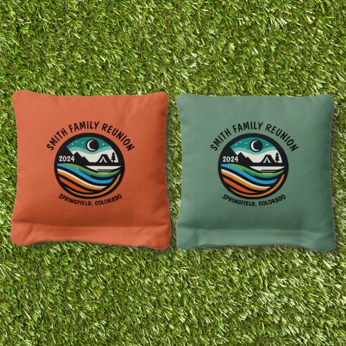 Personalized Campout Family Vacation Cornhole Bags