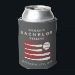 Personalized Can Cooler Bachelor Baseball Weekend<br><div class="desc">Personalized Can Cooler Bachelor Baseball Weekend Personalized Can Coolers are the perfect keepsakes for your friends to remember your special day. Cheers to a fun and memorable bachelor party! Add your custom wording to this design by using the "Edit this design template" boxes on the right hand side of the...</div>