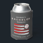 Personalized Can Cooler Bachelor Baseball Weekend<br><div class="desc">Personalized Can Cooler Bachelor Baseball Weekend Personalized Can Coolers are the perfect keepsakes for your friends to remember your special day. Cheers to a fun and memorable bachelor party! Add your custom wording to this design by using the "Edit this design template" boxes on the right hand side of the...</div>