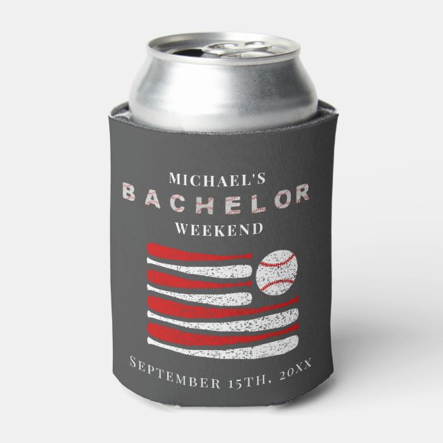 Personalized Can Cooler Bachelor Baseball Weekend (Can Front)