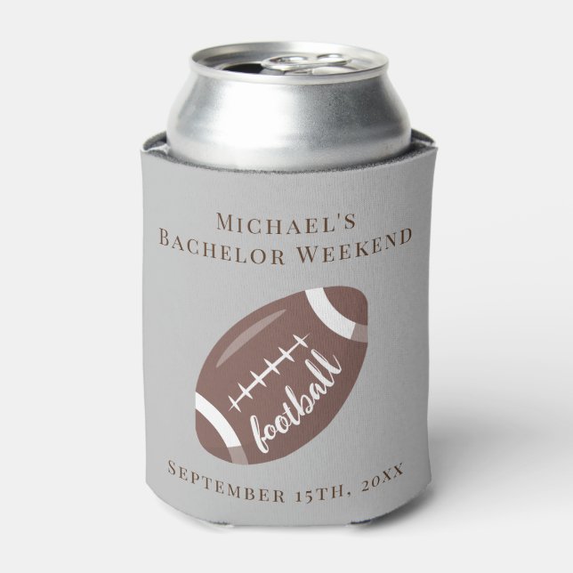 Personalized Can Cooler Bachelor Football Weekend (Can Front)