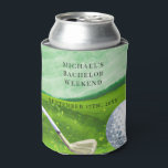 Personalized Can Cooler | Bachelor Golf Weekend<br><div class="desc">Personalized Can Cooler | Bachelor Golf Weekend Personalized Can Coolers are the perfect keepsakes for your friends to remember your special day. Cheers to a fun and memorable bachelor party! Add your custom wording to this design by using the "Edit this design template" boxes on the right hand side of...</div>