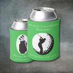 Personalized Can Cooler | Bachelor Golf Weekend<br><div class="desc">Personalized Can Cooler | Bachelor Golf Weekend Personalized Can Coolers are the perfect keepsakes for your friends to remember your special day. Cheers to a fun and memorable bachelor party! Add your custom wording to this design by using the "Edit this design template" boxes on the right hand side of...</div>