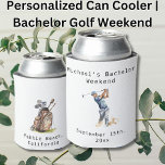 Personalized Can Cooler | Bachelor Golf Weekend<br><div class="desc">Personalized Can Cooler | Bachelor Golf Weekend Personalized Can Coolers are the perfect keepsakes for your friends to remember your special day. Cheers to a fun and memorable bachelor party! Add your custom wording to this design by using the "Edit this design template" boxes on the right hand side of...</div>