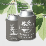 Personalized Can Cooler | Bachelor Golf Weekend<br><div class="desc">Personalized Can Cooler | Bachelor Golf Weekend Personalized Can Coolers are the perfect keepsakes for your friends to remember your special day. Cheers to a fun and memorable bachelor party! Add your custom wording to this design by using the "Edit this design template" boxes on the right hand side of...</div>