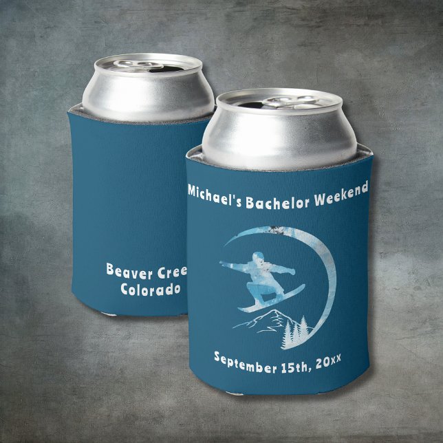 Personalized Can Cooler Bachelor Snowboard Weekend (Creator Uploaded)