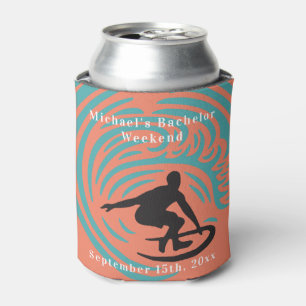 Personalized Can Cooler Bachelor Surf Weekend
