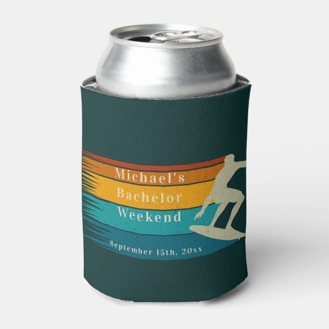 Personalized Can Cooler | Bachelor Surf Weekend (Can Front)