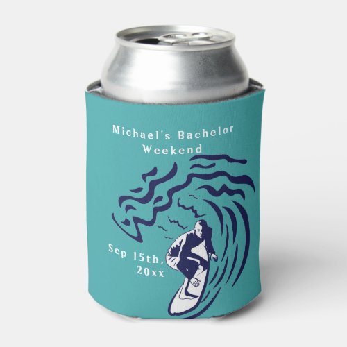 Personalized Can Cooler  Bachelor Surf Weekend