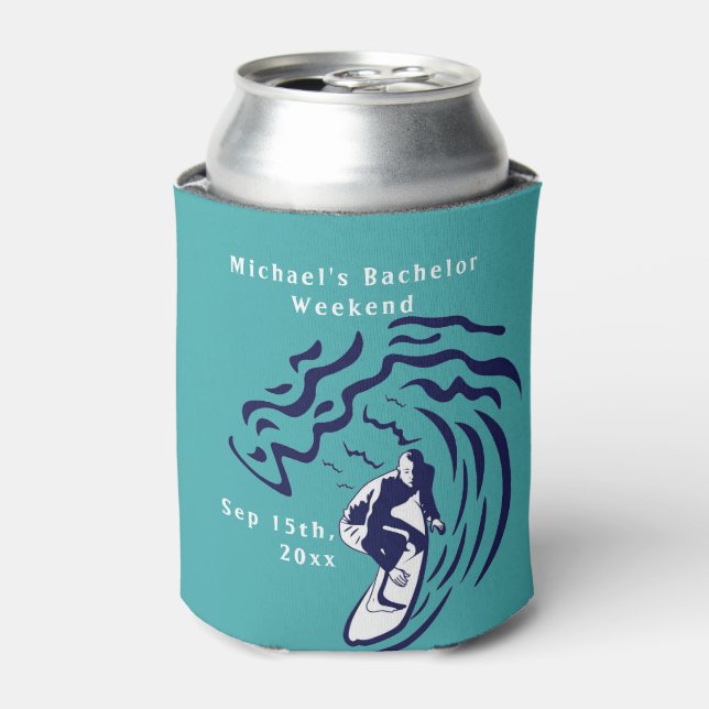 Personalized Can Cooler | Bachelor Surf Weekend (Can Front)
