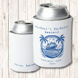 Personalized Can Cooler | Cruise Bachelor Party<br><div class="desc">Personalized Can Cooler | Cruise Bachelor Party Personalized Can Coolers are the perfect keepsakes for your friends to remember your special day. Cheers to a fun and memorable bachelor party! Add your custom wording to this design by using the "Edit this design template" boxes on the right hand side of...</div>