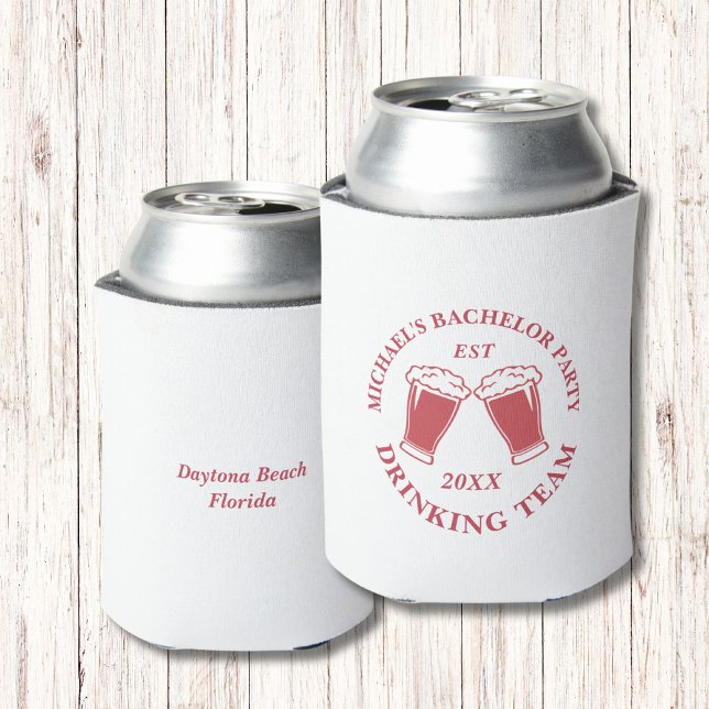 Personalized Can Cooler | Drinking Team Bachelor (Creator Uploaded)