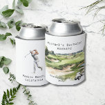 Personalized Can Cooler | Golf Bachelor Party<br><div class="desc">Personalized Can Cooler | Golf Bachelor Party Personalized Can Coolers are the perfect keepsakes for your friends to remember your special day. Cheers to a fun and memorable bachelor party! Add your custom wording to this design by using the "Edit this design template" boxes on the right hand side of...</div>