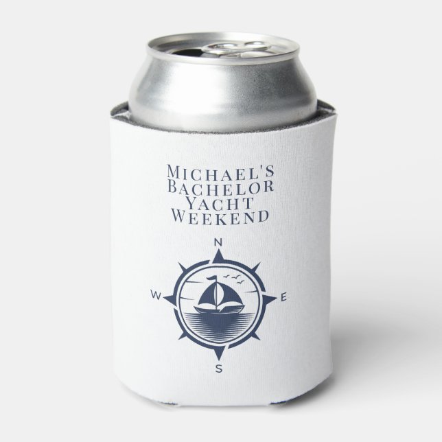Personalized Can Cooler | Nautical Bachelor Party (Can Front)