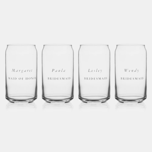 Personalized Can Glasses Wedding Party