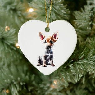 Personalized Canaan Dog Puppy Ceramic Ornament