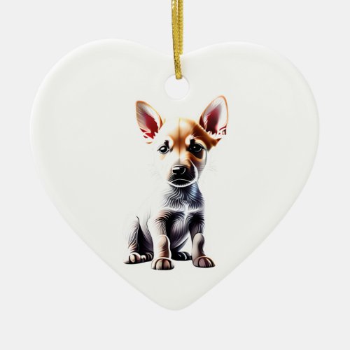 Personalized Canaan Dog Puppy Ceramic Ornament