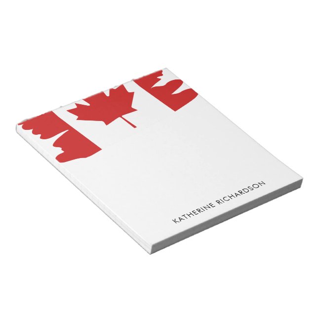 Personalized Canada Canadian Flag Notepad (Angled)
