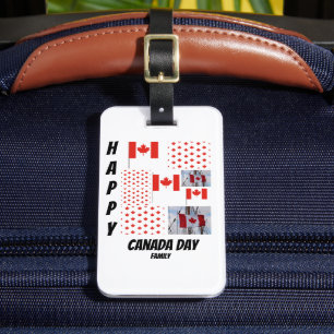 Personalized Canada Day 9 Photo Collage Luggage Tag