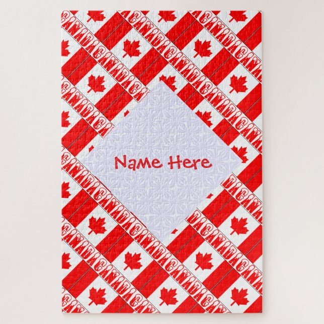 Personalized Canada Flag Jigsaw Puzzle Gift (Vertical)