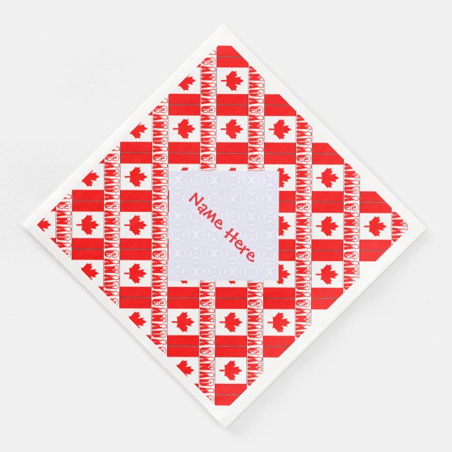 Personalized Canada Flag Party Paper Napkins (Corner)