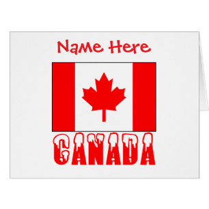 Personalized Canada Flag Patriotic Large Greeting  Cards