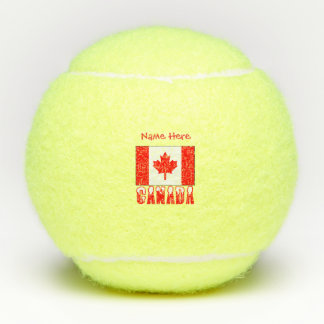 Personalized Canada Flag Patriotic Tennis Balls