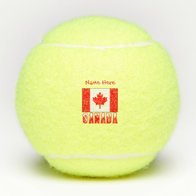Personalized Canada Flag Patriotic Tennis Balls (Front)