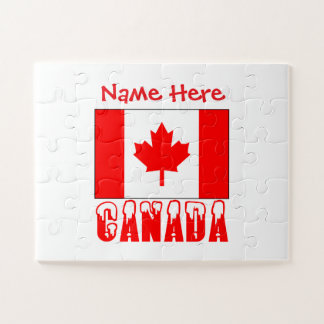 Personalized Canada Flag Personalized Gift Jigsaw Puzzle