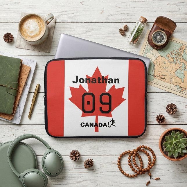 Personalized Canada Maple Leaf Tech Gift Laptop Sleeve (Creator Uploaded)