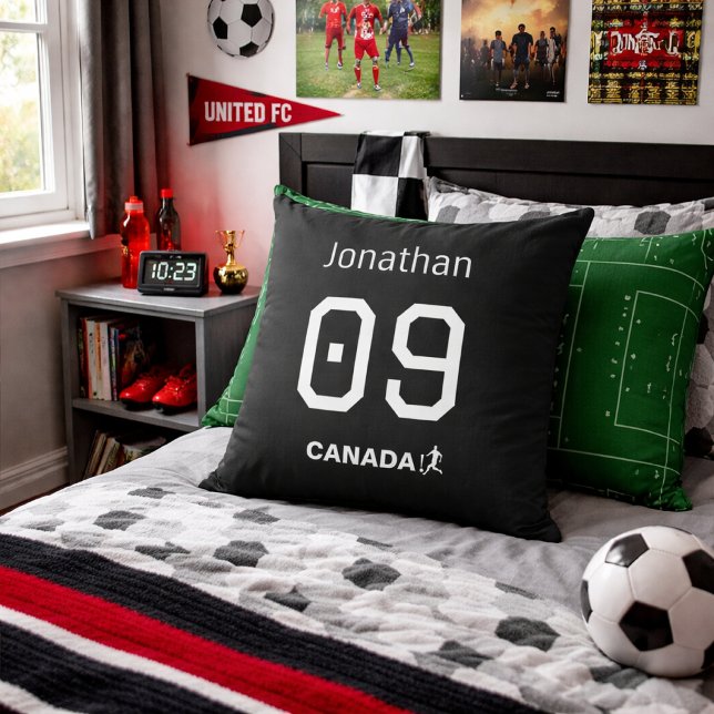 Personalized Canada Soccer Fan Room Decor Throw Pillow (Creator Uploaded)