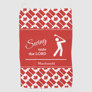 Personalized CANADA Swing Unto The Lord Golf Towel