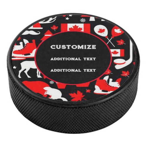 Personalized Canada Theme Hockey Puck