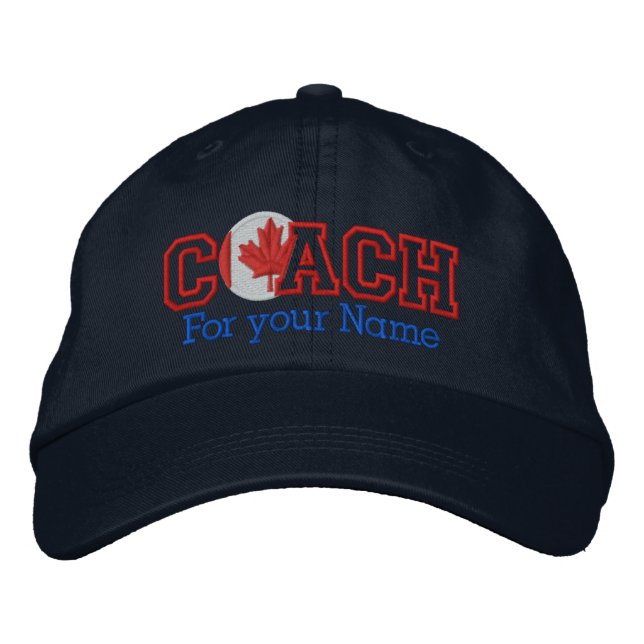 Personalized Canadian Coach with your name Embroidered Baseball Cap (Front)