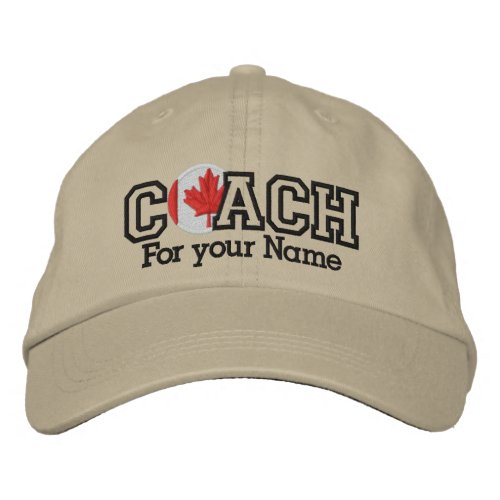 Personalized Canadian Coach with your name Embroidered Baseball Hat