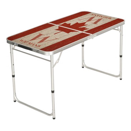 Personalized Canadian Flag Beer Pong Table