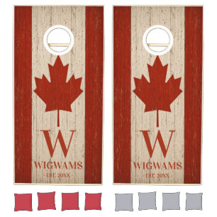 Personalized Canadian Flag Cornhole Set
