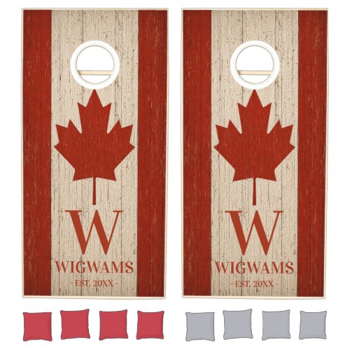 Personalized Canadian Flag Cornhole Set