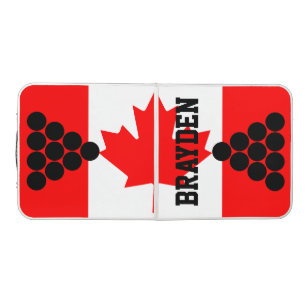 Personalized Canadian Flag Custom Name Beer Pong Table