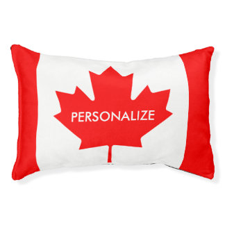 Personalized Canadian flag dog bed for pets
