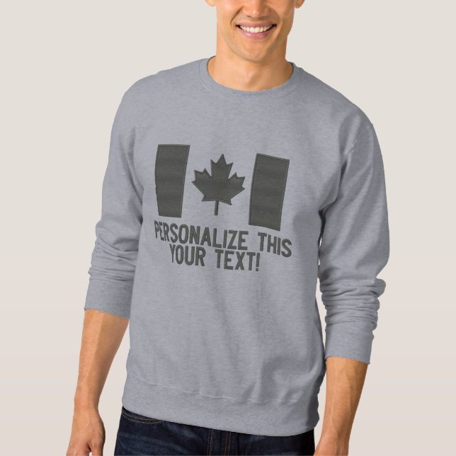 Personalized Canadian Flag Embroidery CANADA Embroidered Sweatshirt (Front)