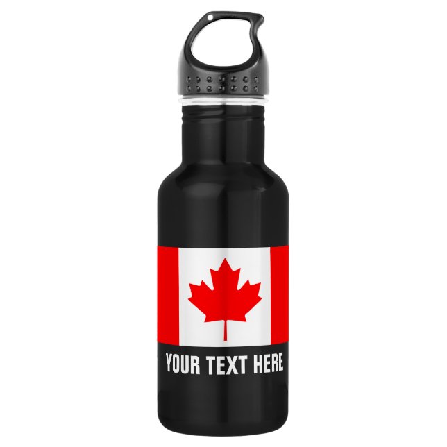 Personalized Canadian flag of Canada water bottles (Front)