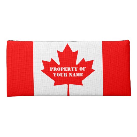 Personalized Canadian flag pencil case for school (Back)