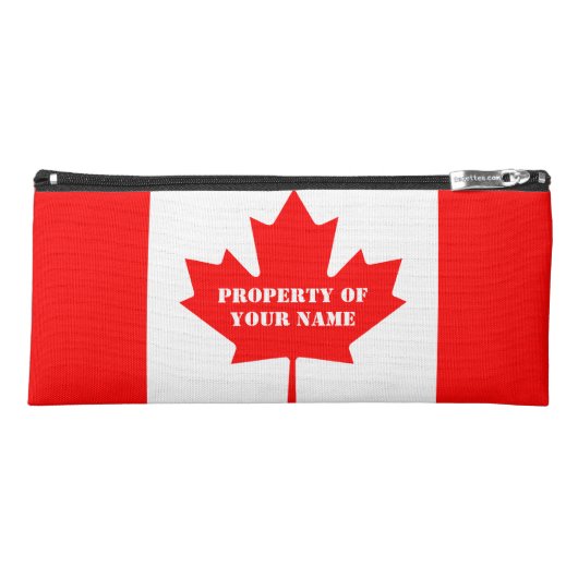 Personalized Canadian flag pencil case for school (Front)