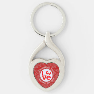 Personalized Canadian Red LOVE Flag Keychain