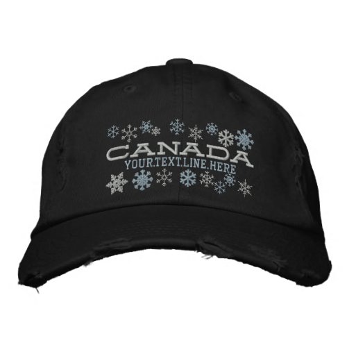 Personalized Canadian Winter Snowflakes Embroidered Baseball Cap