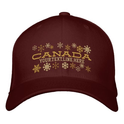Personalized Canadian Winter Snowflakes Embroidered Baseball Hat