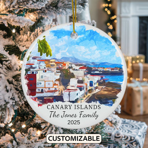 Personalized Canary Islands, Canary Islands Gift Ceramic Ornament